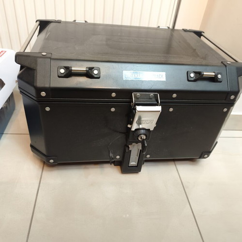 Hepco & Becker motorcycle top case 58 liters used with lock