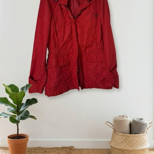 Zara parka like new, spring women's jacket with detachable hood red size M
