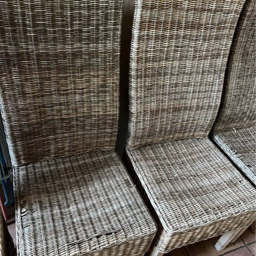 Καρέκλες bamboo μεταχειρισμένες, σετ 5 με ψηλή πλάτη και σετ 4 με χαμηλή