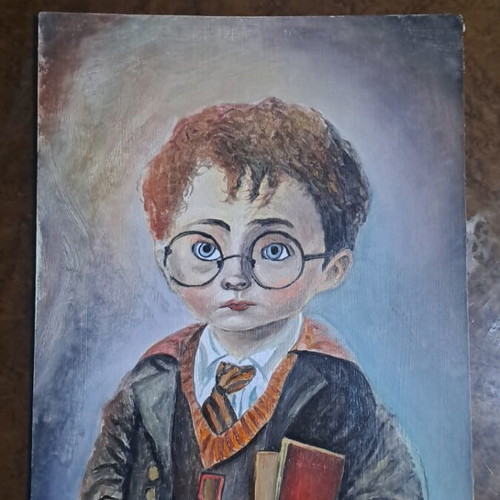 Harry Potter oil painting like new, child portrait on canvas