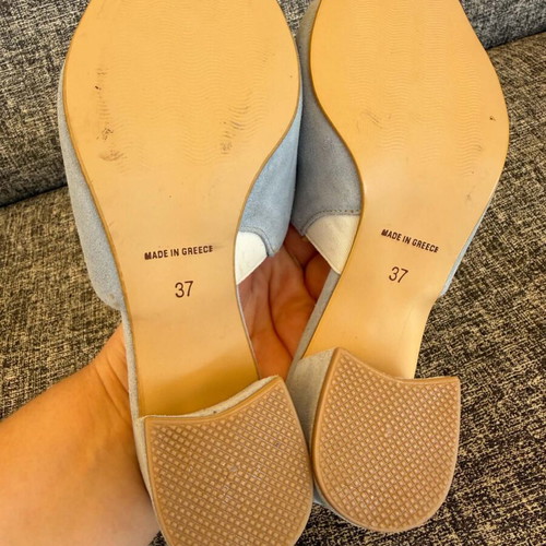 Stefania suede women's mules, size 37, turquoise