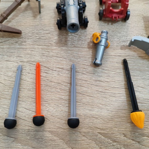 Playmobil cannons, catapults, and bows used set