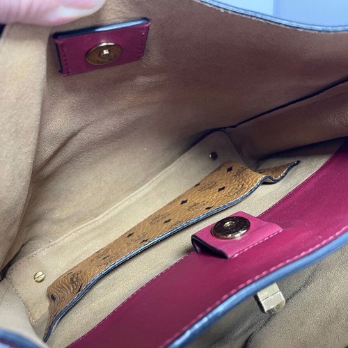 MCM leather shoulder bag like new, red