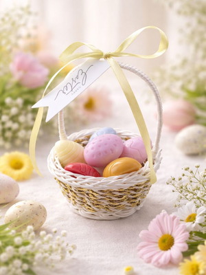 Wax melts Easter egg set in basket new