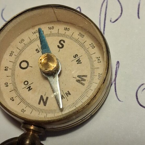 Military brass compass 1930 used, Germany, functional