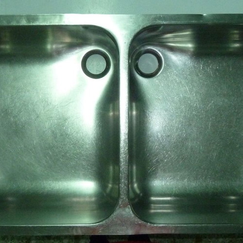 Double inset stainless steel sink used