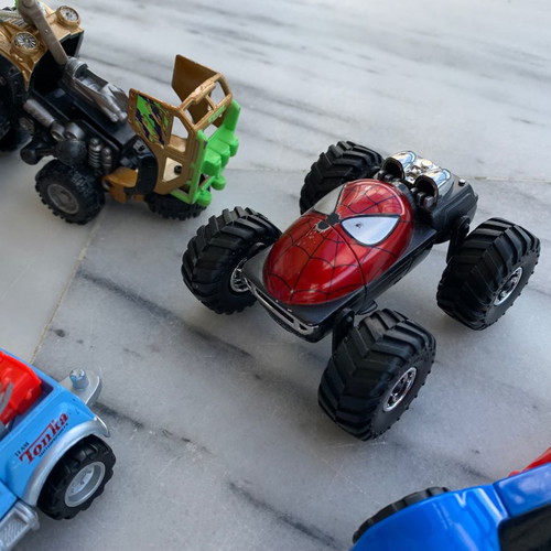 Metallic toy cars Tonka Hasbro and DC Comics used