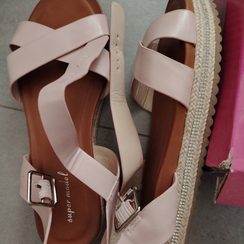 Super Model flatform sandals, size 41, nude pink