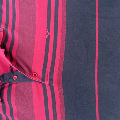 Revmo men's shirt 5XL like new, black and red stripes, short sleeve