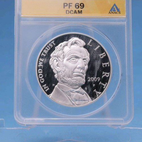 USA One Dollar 2009 P Lincoln silver 900 ANACS PF 68 DCAM new