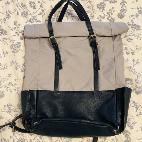 Voyager Backpack Hak Studios handmade leather and durable fabric, used