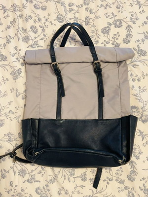 Voyager Backpack Hak Studios handmade leather and durable fabric, used