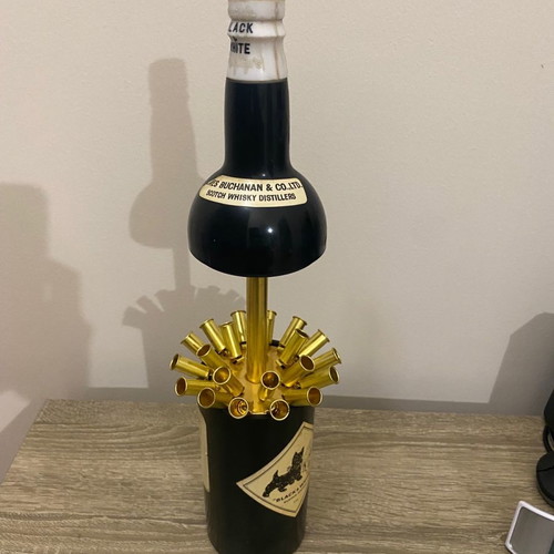 Black and White whiskey music bottle 1950 used, vintage rare