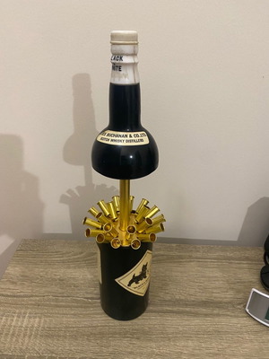 Μπουκάλι Black and White whiskey μουσικό 1950 μεταχειρισμένο, vintage εξαιρετικά σπάνιο