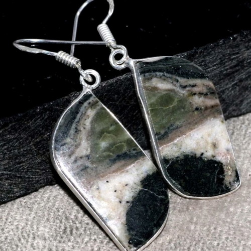 Imperial Jasper Earrings handmade, silver 925, new