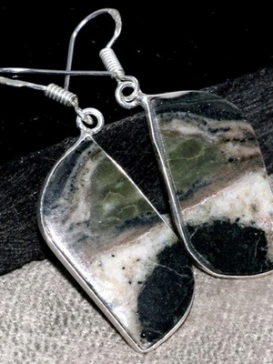 Imperial Jasper Earrings handmade, silver 925, new