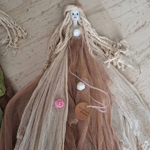 Set of 2 Handmade Decorative Wall Dolls Muses new