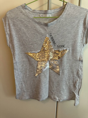 Sfera blouse with sequins like new, gray and gold, size S