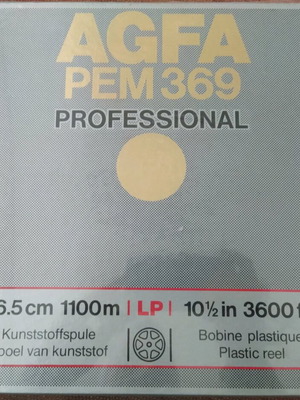 Agfa pem 369 ταινία για μπομπινόφωνο καινούργια, 10.5 ίντσες με πλαστικό reel