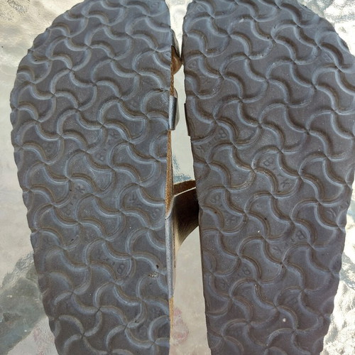Birkenstock Mayari sandals used, size 39, gold-bronze metallic