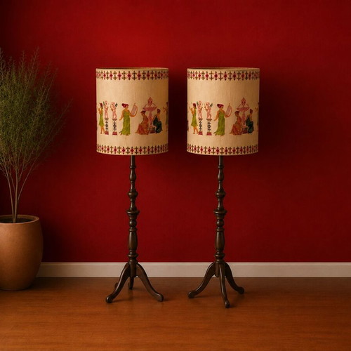 Set of two floor lamps like new, solid wood