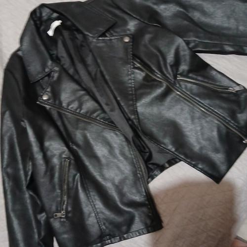 Biker jacket women's, black, XL
