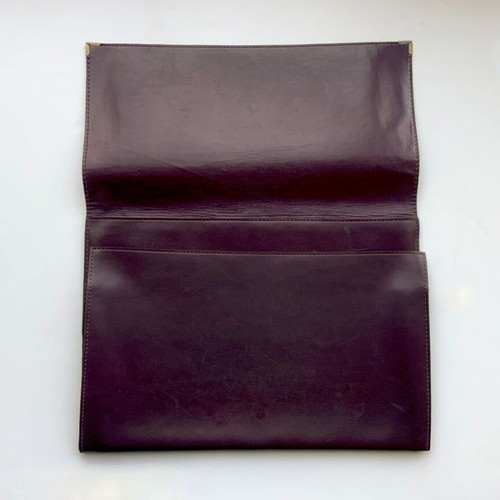 Olympic Airways leather briefcase-folder used, 1970s