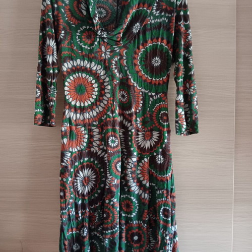 Marella women's dress used, green and orange, sizes M and L