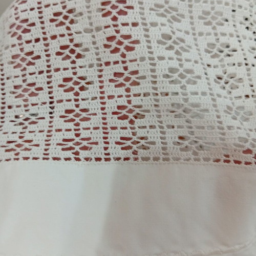 Handmade crocheted lace pillowcase