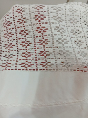 Handmade crocheted lace pillowcase