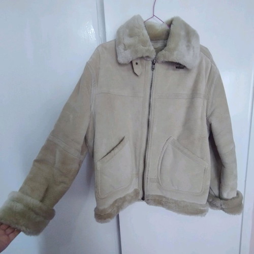 Event leather jacket used, beige, size M