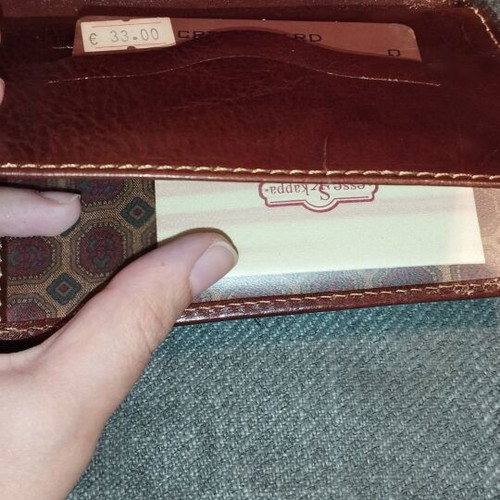 Esse Kappa men's leather wallet, brown, vintage style