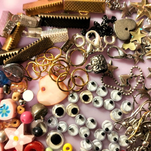 Various craft decorations used for handmade projects