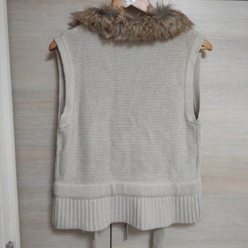 Tally Weijl sleeveless knit vest cardigan like new with faux fur