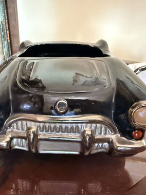 Vintage Ceramic Storage Box 50s Convertible Car Corvette like new