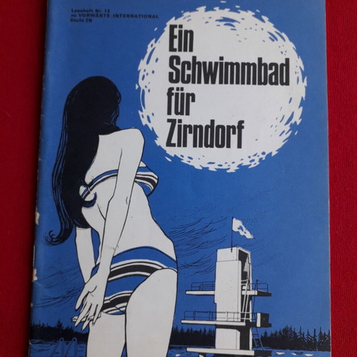 Vintage German language learning books, seasons and swimming pool