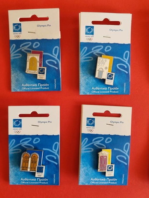 Olympic pins Athens 2004 new, set of 8, Traditional Doors series