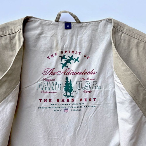 GANT men's beige vest size M used Safari style