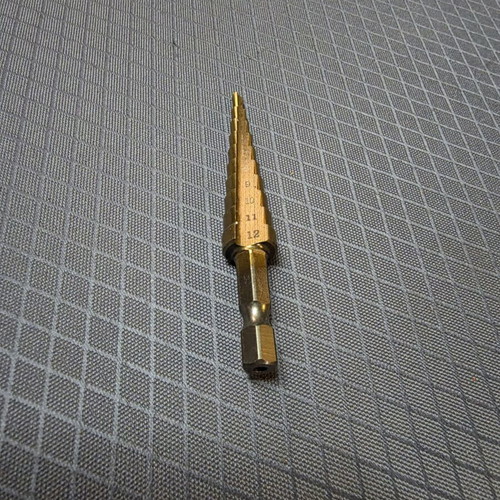 Titanium cone drill bit new with hex shank for metals, plastics, wood
