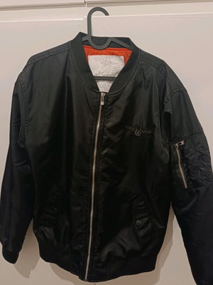 Bomber flight jacket used, black in excellent condition