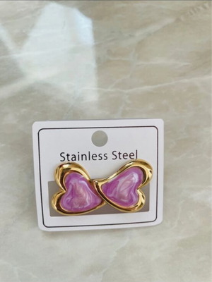 Purple stainless steel earrings new