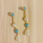 Earrings new long turquoise