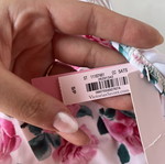 Victoria's Secret swimsuit with roses design open back new size S