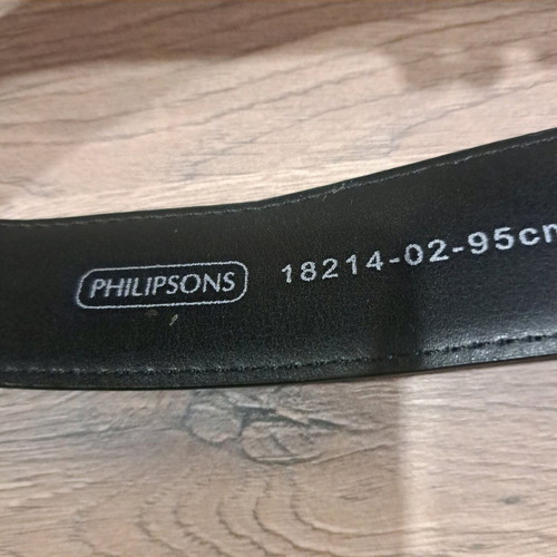 PHILIPSONS men's leather belt with automatic buckle like new, black