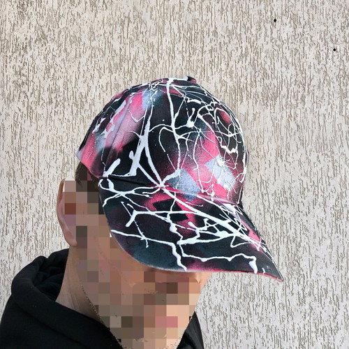 Handmade graffiti style painted hat new, multicolor