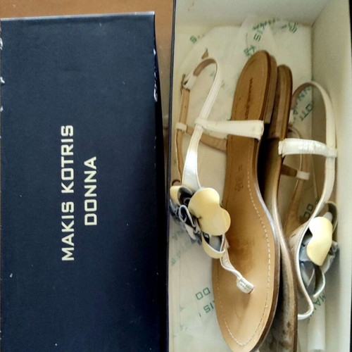Makis Kotris sandals used, size 39, white