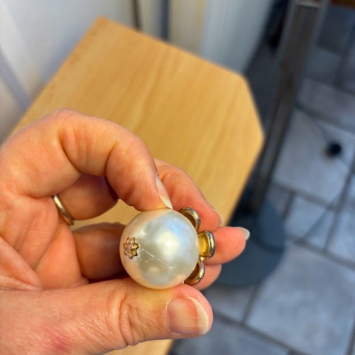 Necklace 72 cm with pearl used, vintage