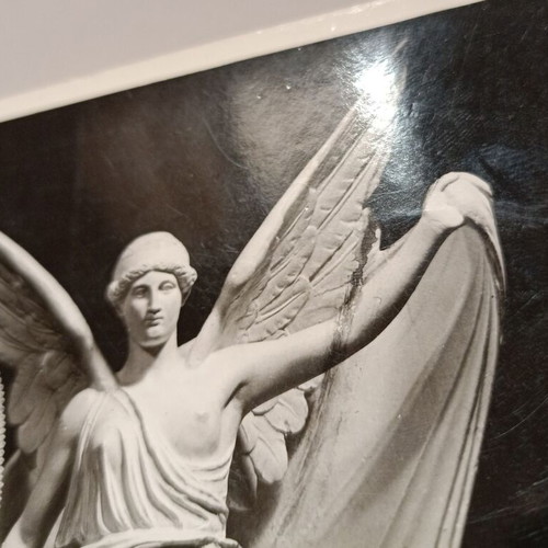 Καρτ ποστάλ Ολυμπία Αναπαράσταση Νίκης του Παιωνίου μεταχειρισμένη, ασπρόμαυρη, Ν. Στουρναράς