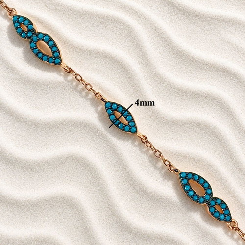 Handmade Gianniotiko bracelet in rose gold plated silver 925 with zircon