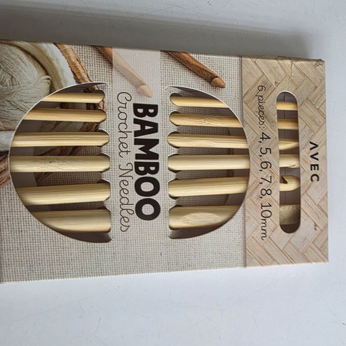 Avec bamboo crochet hook set, 6 pieces, sizes 4-10 mm